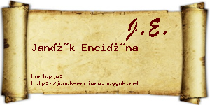 Janák Enciána névjegykártya